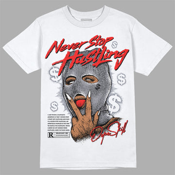 Jordan 14 Retro 'Stealth' DopeSkill T-Shirt Never Stop Hustling Graphic Streetwear - White