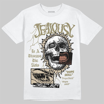 Jordan 6 Retro Neutral Olive DopeSkill T-Shirt Jealousy Graphic Streetwear - White 