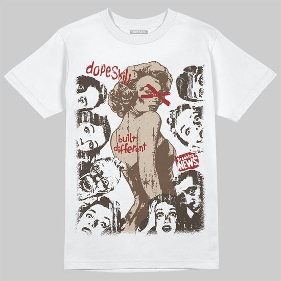 A Ma Maniére x Air Jordan 4 “Dark Mocha” DopeSkill T-Shirt Built Different Graphic Streetwear - White