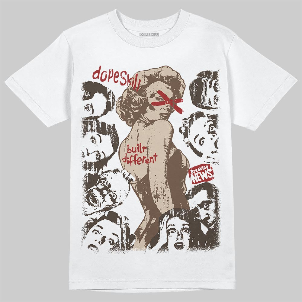 A Ma Maniére x Air Jordan 4 “Dark Mocha” DopeSkill T-Shirt Built Different Graphic Streetwear - White
