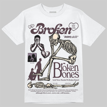 A Ma Maniére x Air Jordan 3 "Burgundy Crush" DopeSkill T-Shirt Broken Bones Graphic Streetwear - White 