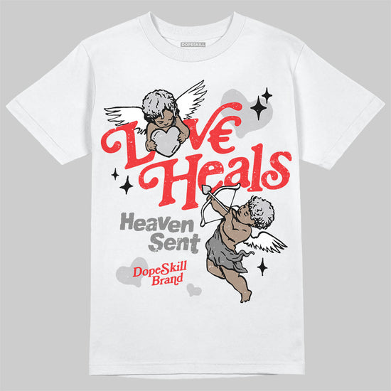 Grey Sneakers DopeSkill T-Shirt New Love Heals Graphic Streetwear - White