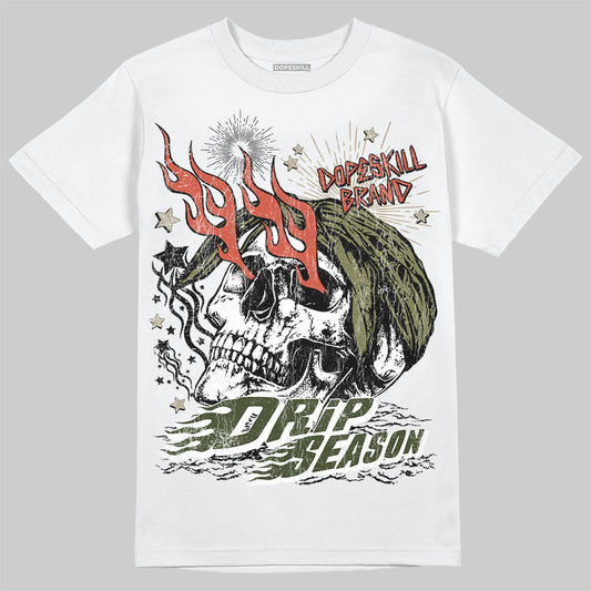 Olive Sneakers DopeSkill T-Shirt Drip Season Graphic Streetwear - White