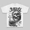 Grey Oversize Print Jealousy DopeSkill Graphic T-shirt Streetwear - White