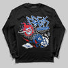 Jordan 12 “Blueberry” DopeSkill Long Sleeve T-Shirt Break Through Graphic Streetwear - Black