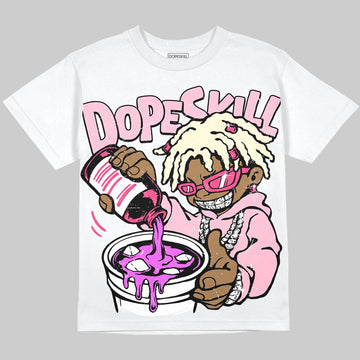 Jordan 4 Iced Carmine DopeSkill T-Shirt Pour Up Graphic Streetwear - White 