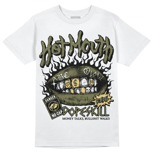 Jordan 4 Retro SE Craft Medium Olive DopeSkill T-Shirt Hot Mouth Graphic Streetwear - White