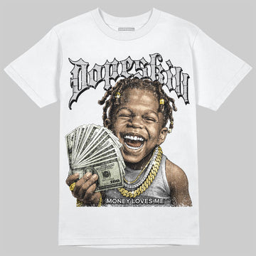Grey Sneakers DopeSkill T-Shirt Money Loves Me Graphic Streetwear - White 
