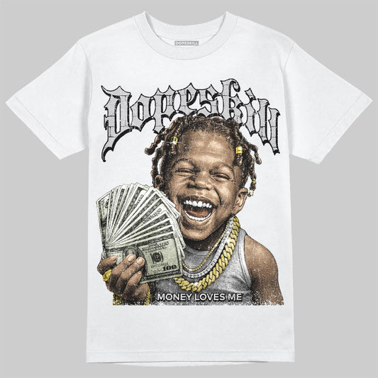 Grey Sneakers DopeSkill T-Shirt Money Loves Me Graphic Streetwear - White 