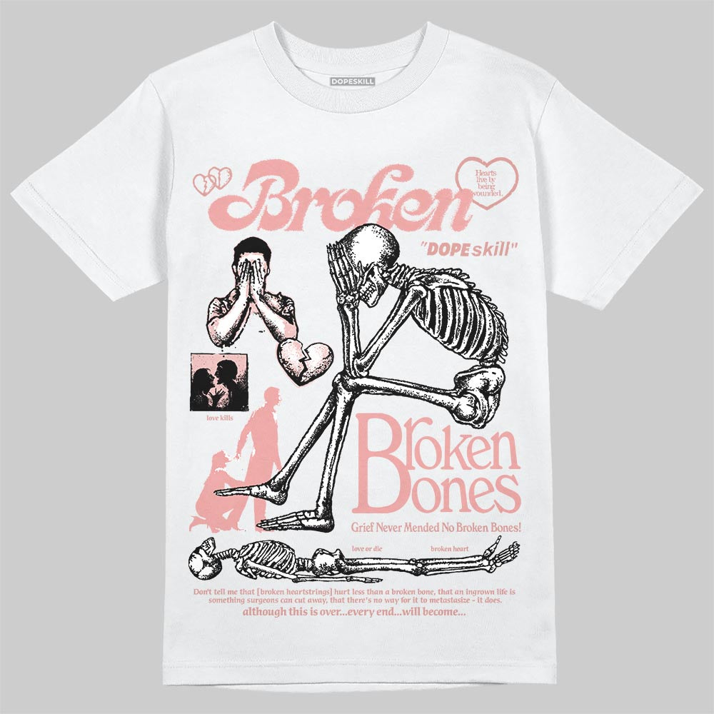 Jordan 40 “Dusty Rose” DopeSkill T-Shirt Broken Bones Graphic Streetwear - White