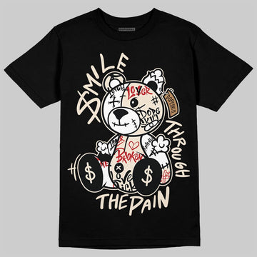 Jordan 1 Retro High OG Flight Club DopeSkill T-Shirt Smile Through The Pain Graphic Streetwear - Black