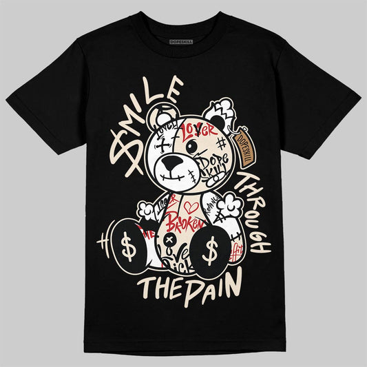 Jordan 1 Retro High OG Flight Club DopeSkill T-Shirt Smile Through The Pain Graphic Streetwear - Black