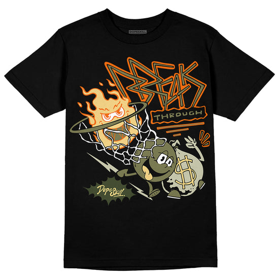 Jordan 4 Retro SE Craft Medium Olive DopeSkill T-Shirt Break Through Graphic Streetwear - Black