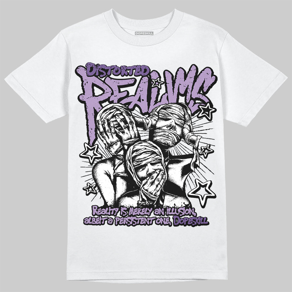 Jordan 10 WMNS “Hydrangeas” DopeSkill T-Shirt Distorted Realms Graphic Streetwear - White