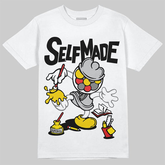 Grey Sneakers DopeSkill T-Shirt Self Made Graphic Streetwear - White