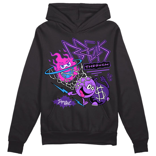 PURPLE Sneakers DopeSkill Hoodie Sweatshirt Break Through Graphic Streetwear - Black