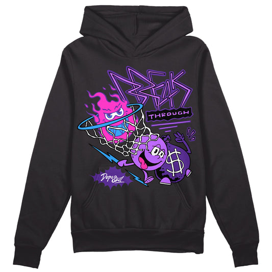 PURPLE Sneakers DopeSkill Hoodie Sweatshirt Break Through Graphic Streetwear - Black