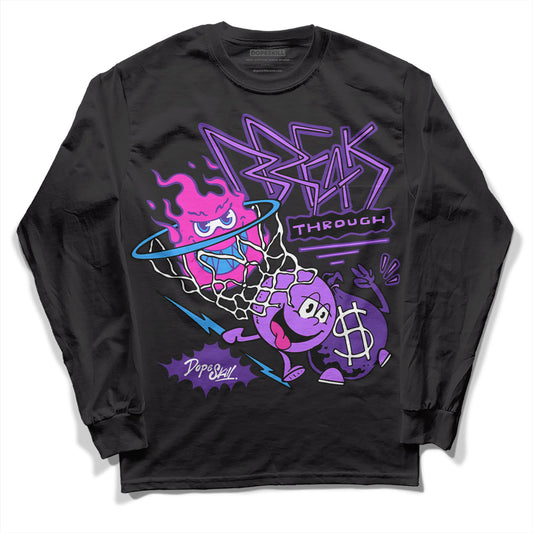 PURPLE Sneakers DopeSkill Long Sleeve T-Shirt Break Through Graphic Streetwear - black