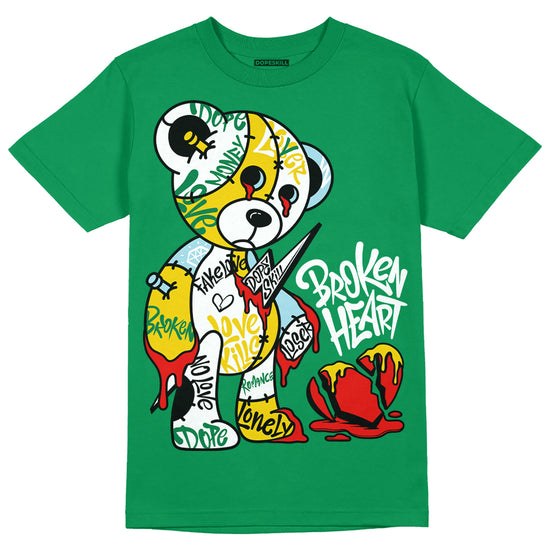 Jordan 5 “Lucky Green” DopeSkill Green T-shirt Broken Heart Graphic Streetwear 