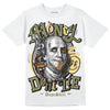 Jordan 4 Retro SE Craft Medium Olive DopeSkill T-Shirt Money Don't Lie Graphic Streetwear - White
