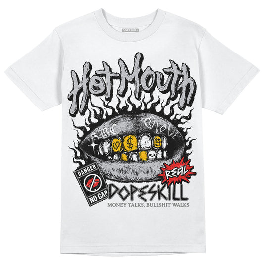 Grey Sneakers DopeSkill T-Shirt Hot Mouth Graphic Streetwear - White