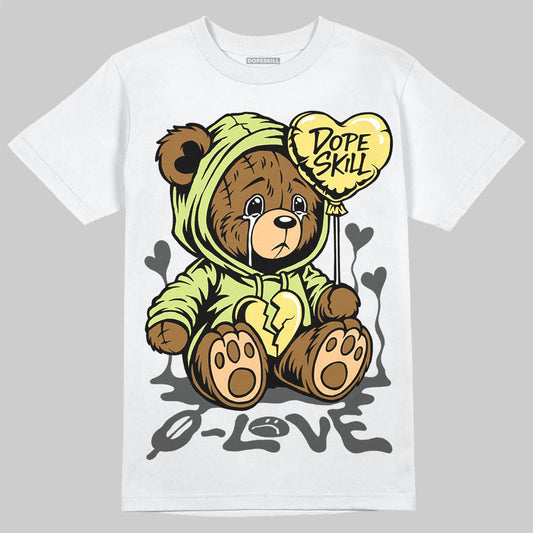 Jordan 4 GS “Light Lemon Twist” DopeSkill T-Shirt Broken Bear Graphic Streetwear - White