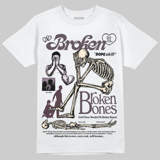 A Ma Maniére x Air Jordan 3 Black Violet Ore DopeSkill T-Shirt Broken Bones Graphic Streetwear - White