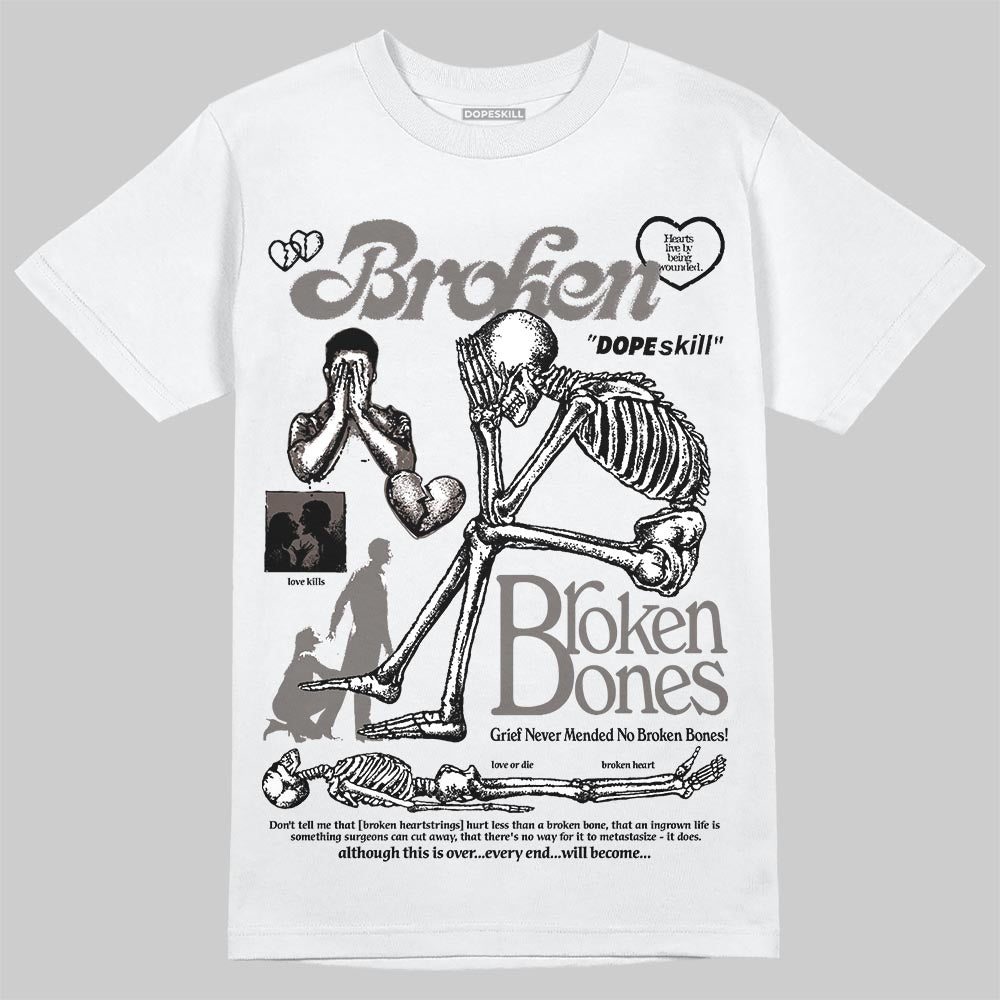 Jordan 4 Retro Cave Stone DopeSkill T-Shirt Broken Bones Graphic Streetwear - White 