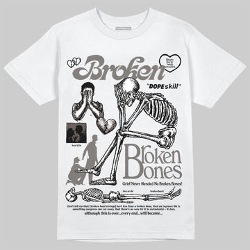 Jordan 4 Retro Cave Stone DopeSkill T-Shirt Broken Bones Graphic Streetwear - White 