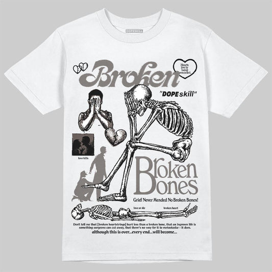 Jordan 4 Retro Cave Stone DopeSkill T-Shirt Broken Bones Graphic Streetwear - White 