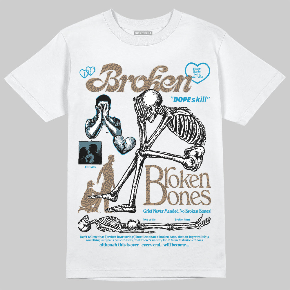 Jordan 3 GS “We Outside” DopeSkill T-Shirt Broken Bones Graphic Streetwear - White