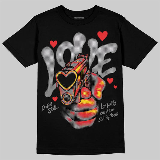 Grey Sneakers DopeSkill T-Shirt Love Shot Graphic Streetwear - Black