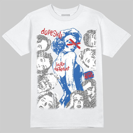 Jordan 3 "True Blue" DopeSkill T-Shirt Built Different Graphic Streetwear - White