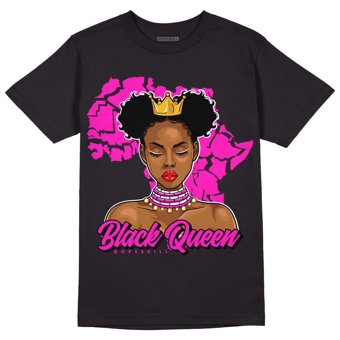 Dunk Low GS “Active Fuchsia” DopeSkill T-Shirt Black Queen Graphic Streetwear - Black