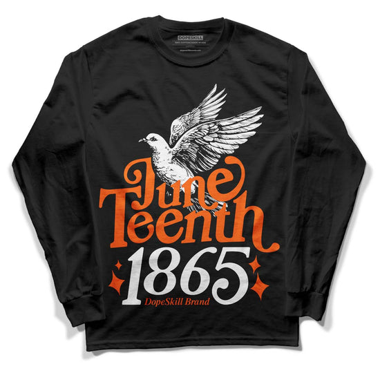 Orange, Black & White Sneakers DopeSkill Long Sleeve T-Shirt Juneteenth 1865 Graphic Streetwear - Black