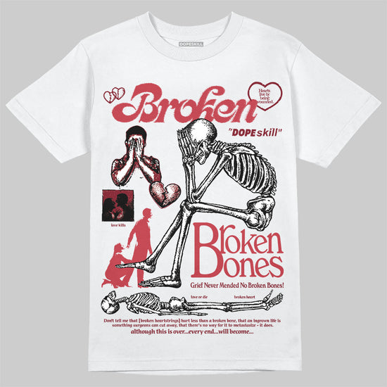 Jordan 4 “Sierra Red" DopeSkill T-Shirt Broken Bones Graphic Streetwear - White