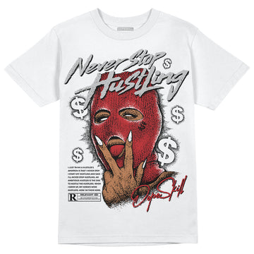 Jordan 12 “Red Taxi” DopeSkill T-Shirt Never Stop Hustling Graphic Streetwear - White