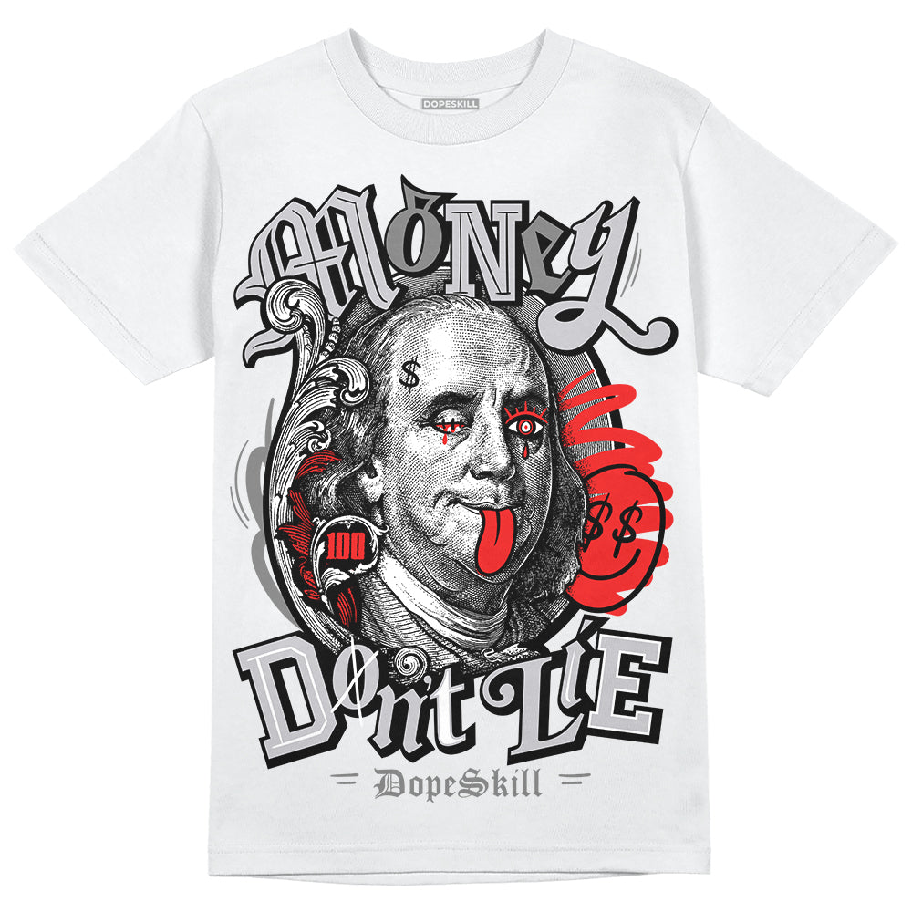 Grey Sneakers DopeSkill T-Shirt Money Don't Lie Graphic Streetwear - White