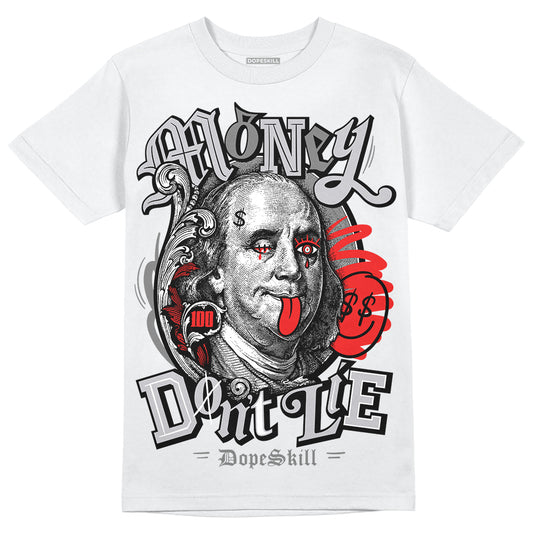 Grey Sneakers DopeSkill T-Shirt Money Don't Lie Graphic Streetwear - White