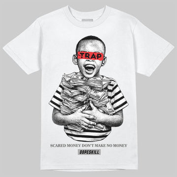 Grey Sneakers DopeSkill T-Shirt Scared Money Don't Make No Money Graphic Streetwear - White 