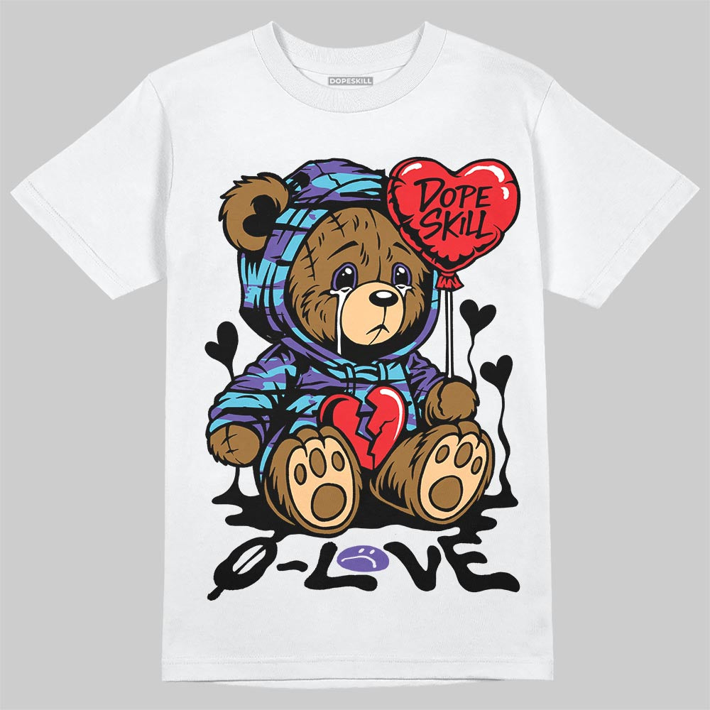 Jordan 8 Retro 'Aqua' 2025 DopeSkill T-Shirt Broken Bear Graphic Streetwear - White