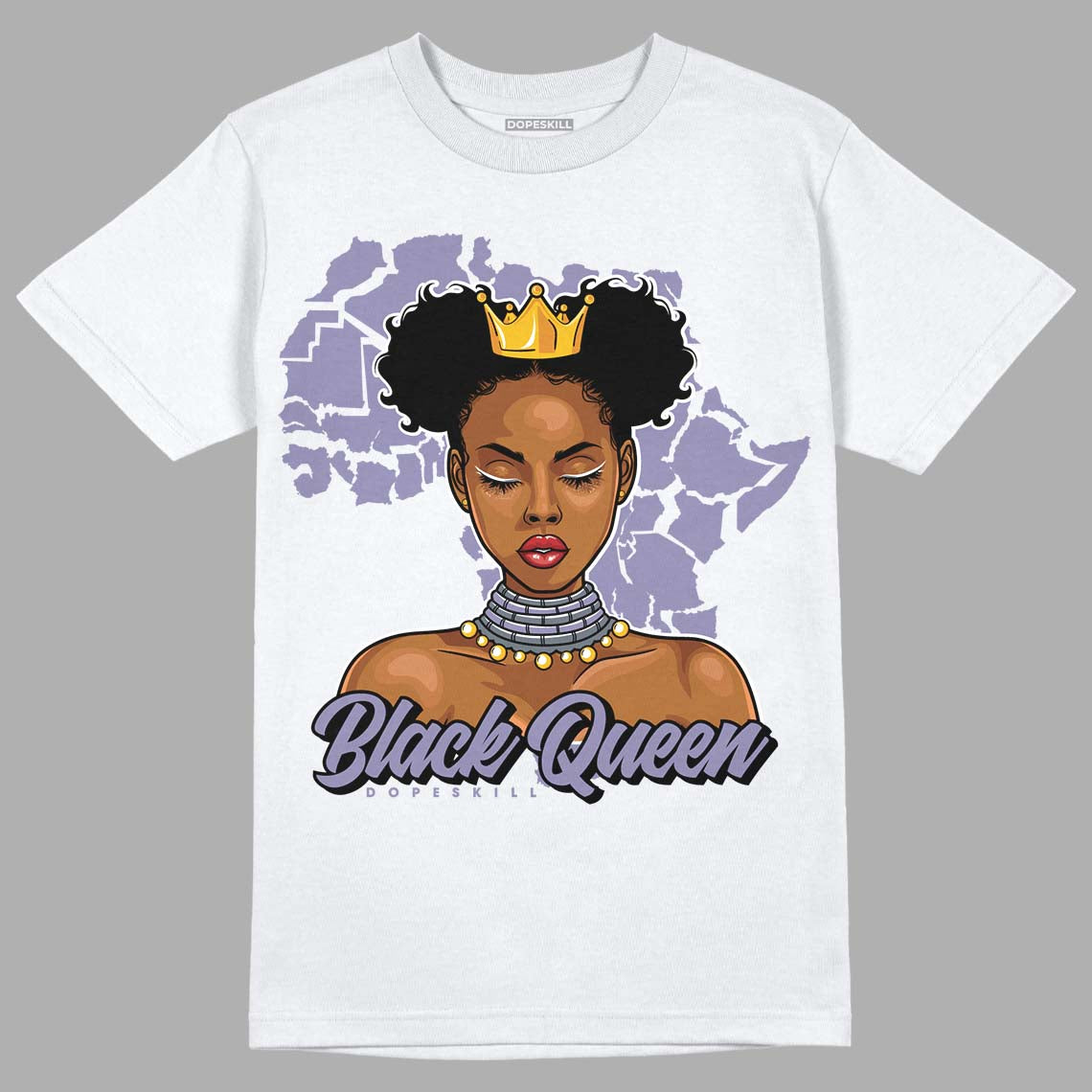 Jordan 5 Retro Low Indigo Haze DopeSkill T-Shirt Black Queen Graphic Streetwear  - White