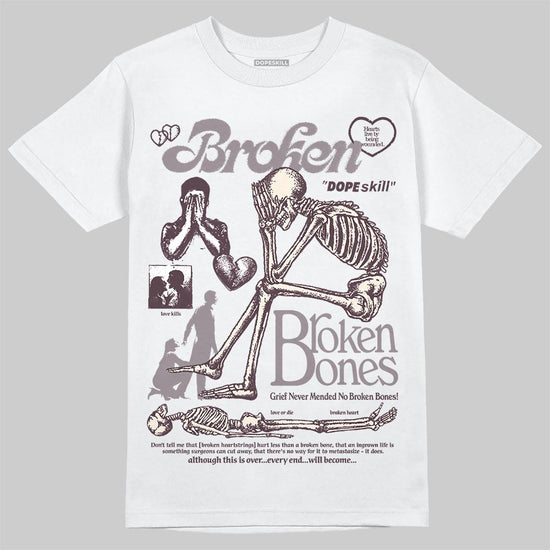 A Ma Maniére x Air Jordan 6 Retro “Smoky Mauve”⁠ DopeSkill T-Shirt Broken Bones Graphic Streetwear - White 