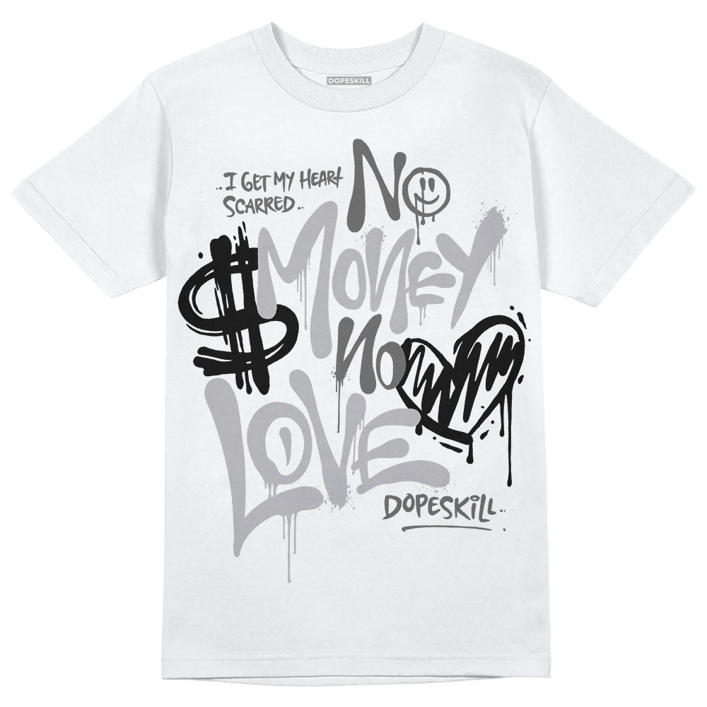 Grey Sneakers DopeSkill T-Shirt No Money No Love Typo Graphic Streetwear - White 