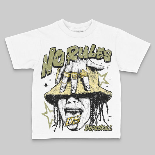 Olive Sneakers DopeSkill Toddler Kids T-shirt No Rules Graphic Streetwear - White