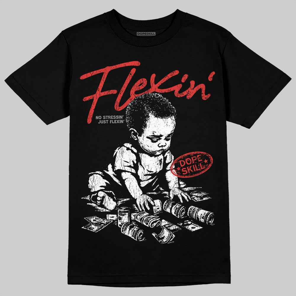 Jordan 4 Toro Bravo DopeSkill T-Shirt Flexin' Graphic Streetwear - Black