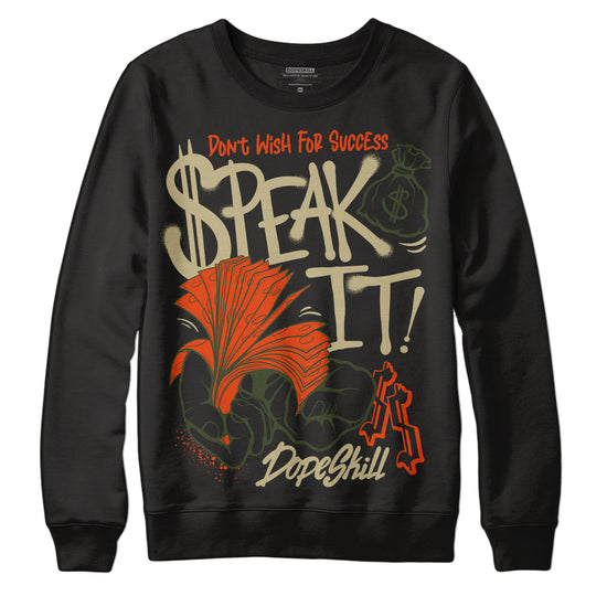 Olive Sneakers DopeSkill Sweatshirt Speak It Graphic Streetwear - Black