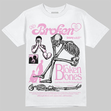 Jordan 4 WMNS “Orchid” DopeSkill T-Shirt Broken Bones Graphic Streetwear - White