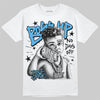 Jordan 14 Black and University Blue DopeSkill T-Shirt Boss Up Graphic Streetwear - White