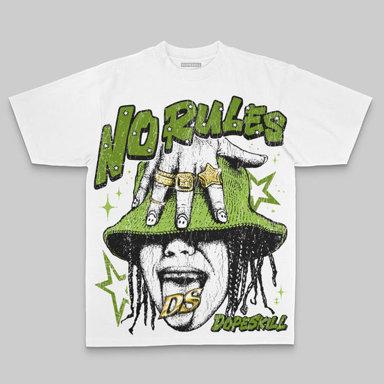 Green Oversize Print No Rules DopeSkill Graphic Premium T-shirt Streetwear - White